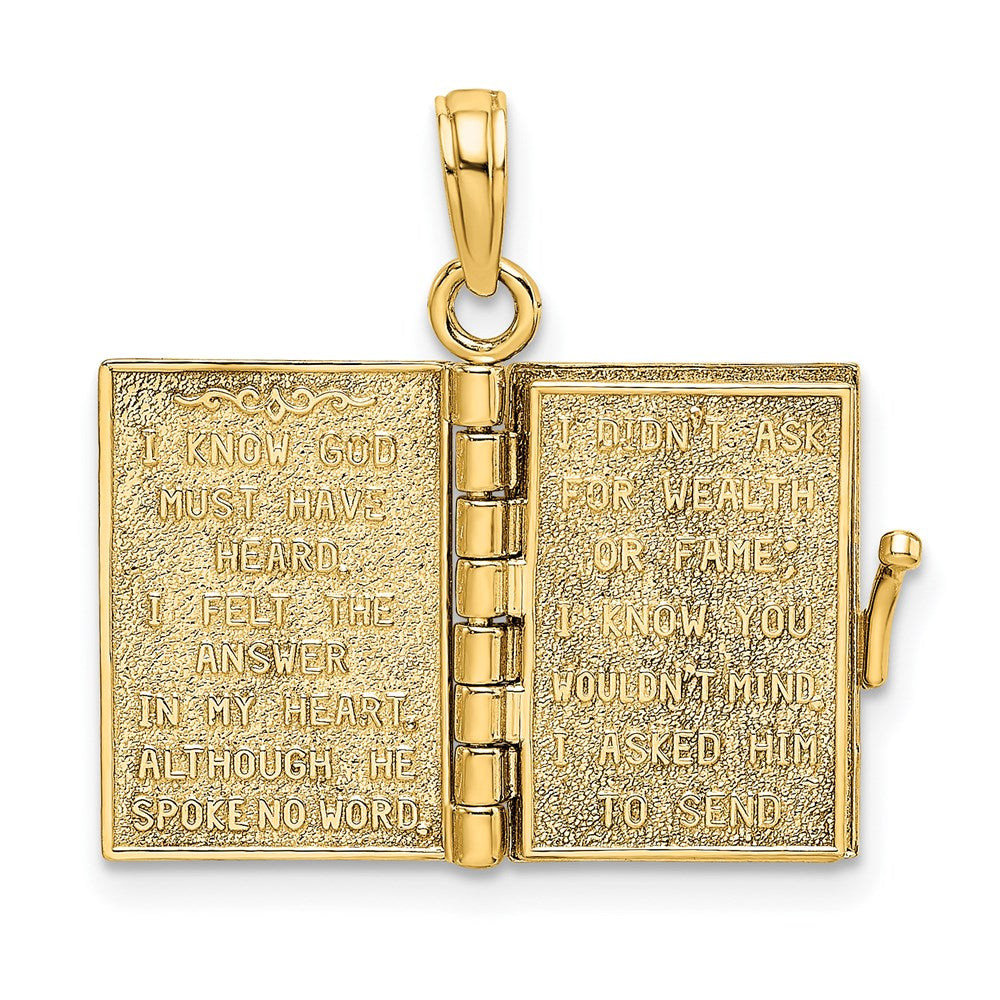 Million Charms 14K Yellow Gold Themed 3-D Angel Cover Book With I Said Prayer For You Charm
