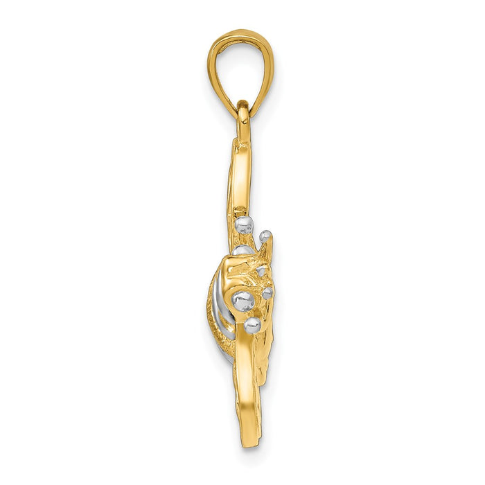 Million Charms 14K Two-Tone Gold Themed 3-D Bumblebee Charm