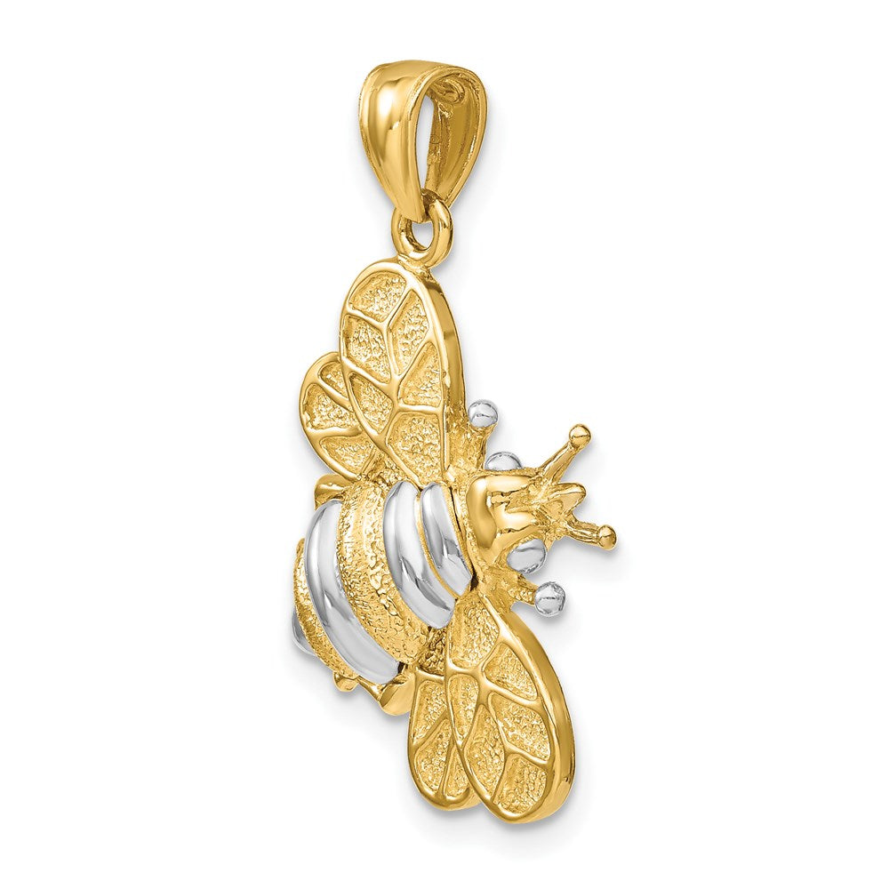 Million Charms 14K Two-Tone Gold Themed 3-D Bumblebee Charm
