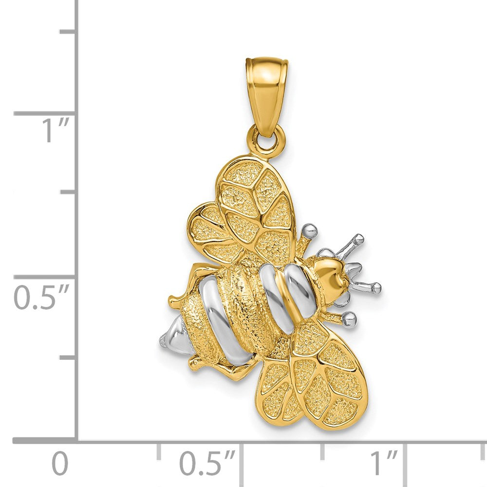 Million Charms 14K Two-Tone Gold Themed 3-D Bumblebee Charm