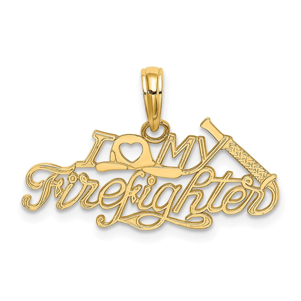 Million Charms 14K Yellow Gold Themed I Love My Firefighter Charm