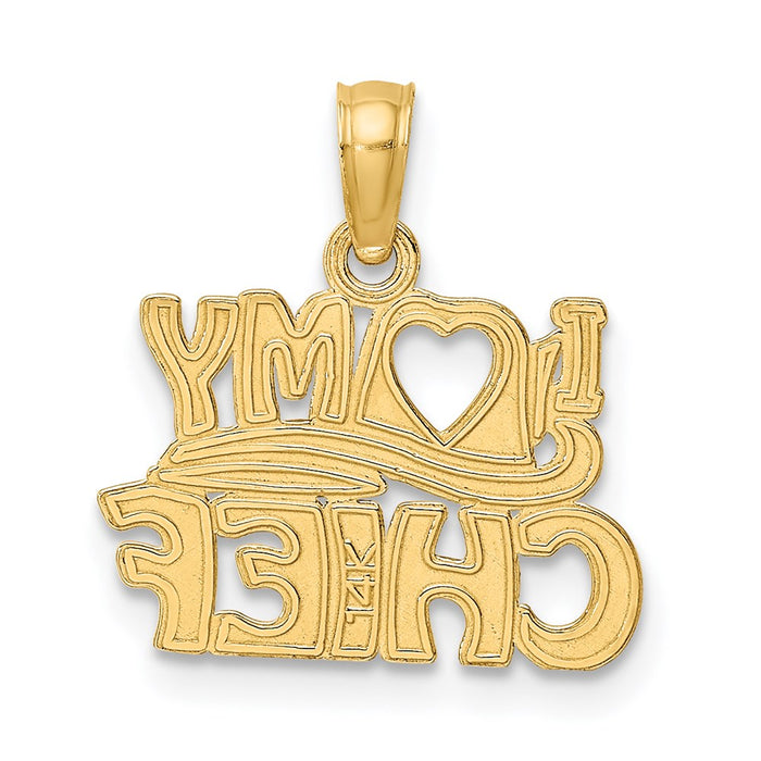 Million Charms 14K Yellow Gold Themed I Love My Chief Charm