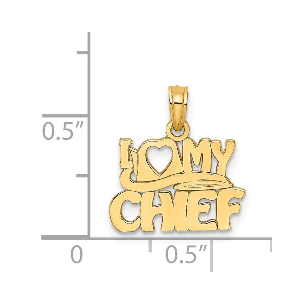 Million Charms 14K Yellow Gold Themed I Love My Chief Charm