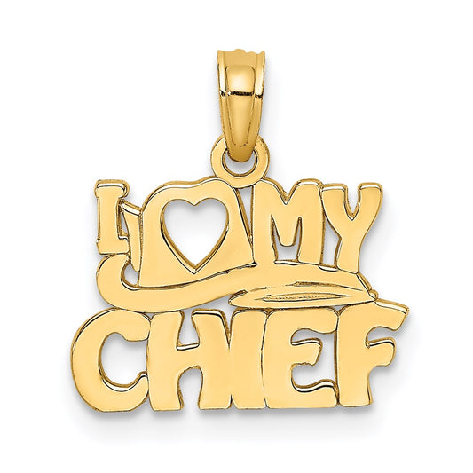 Million Charms 14K Yellow Gold Themed I Love My Chief Charm