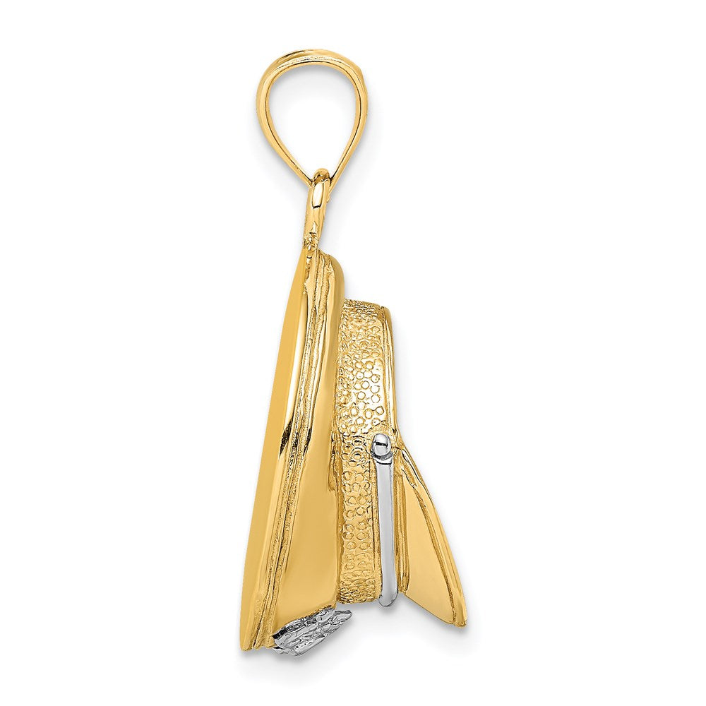 Million Charms 14K Yellow Gold Themed With Rhodium-plated 3-D Police Hat Charm