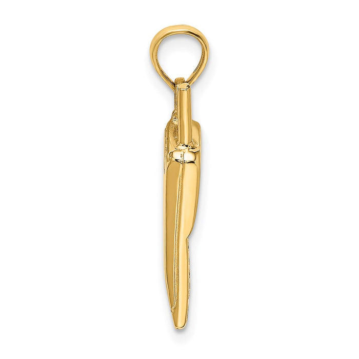 Million Charms 14K Yellow Gold Themed With Rhodium-Plated 3-D Cell Phone Charm