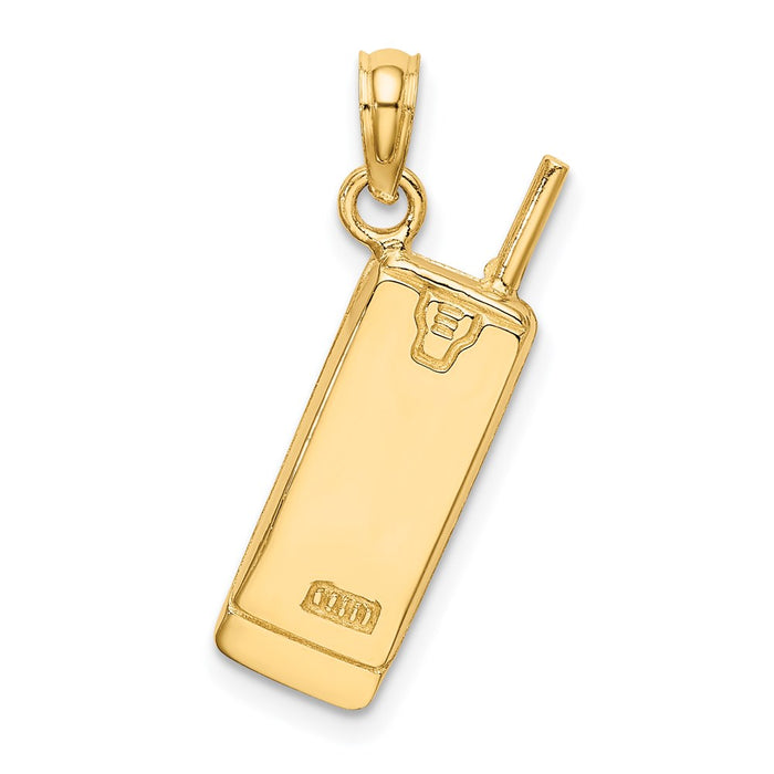 Million Charms 14K Yellow Gold Themed With Rhodium-Plated 3-D Cell Phone Charm