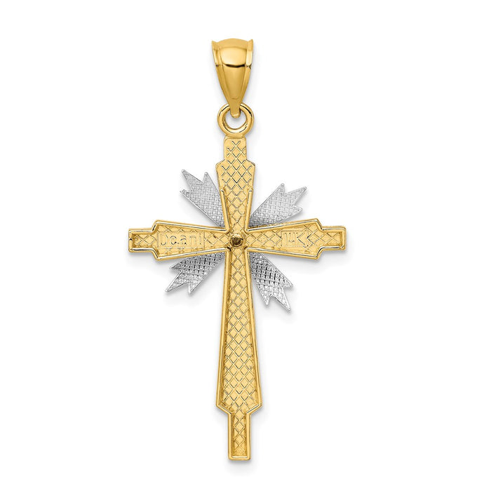 Million Charms 14K Two-Tone & 2-D Fashion Relgious Cross Charm