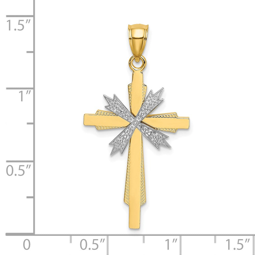Million Charms 14K Two-Tone & 2-D Fashion Relgious Cross Charm