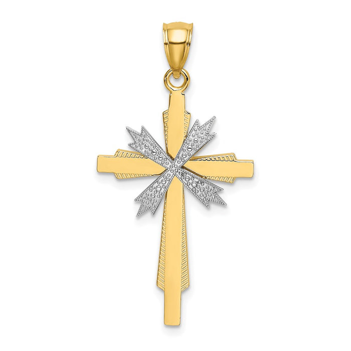 Million Charms 14K Two-Tone & 2-D Fashion Relgious Cross Charm