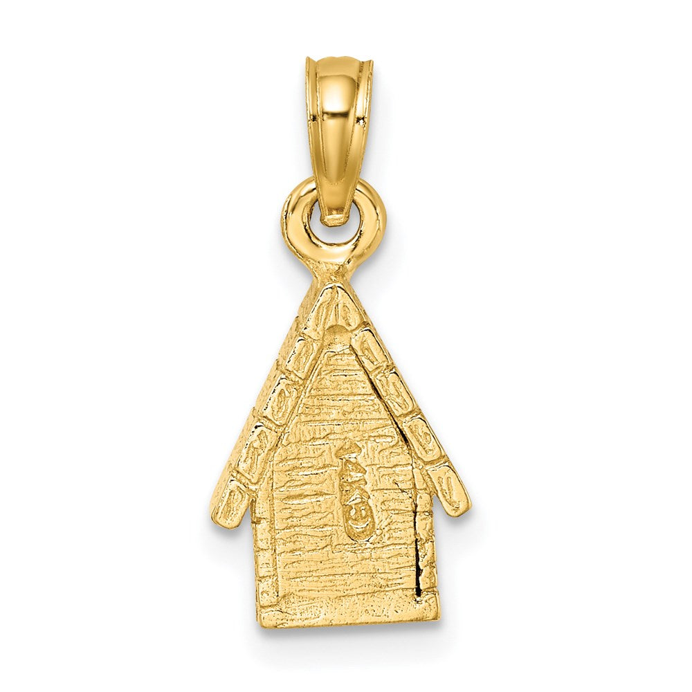 Million Charms 14K With Rhodium-Plated 3-D Dog Inside Dog House Charm