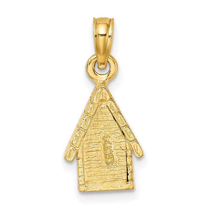 Million Charms 14K With Rhodium-Plated 3-D Dog Inside Dog House Charm