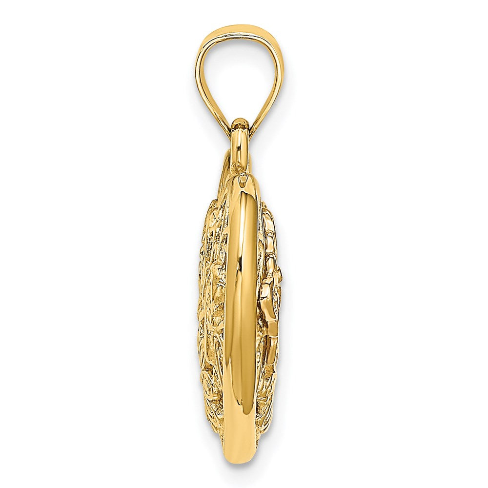 Million Charms 14K Two-Tone 3-D Heart With Butterfly Reversible Charm