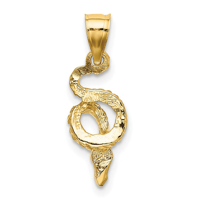 Million Charms 14K Yellow Gold Themed With Rhodium-Plated Coiled Snake Charm