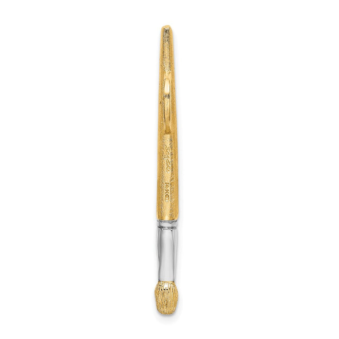 Million Charms 14K Yellow Gold Themed With Rhodium-Plated 3-D Oil Paint Brush Charm