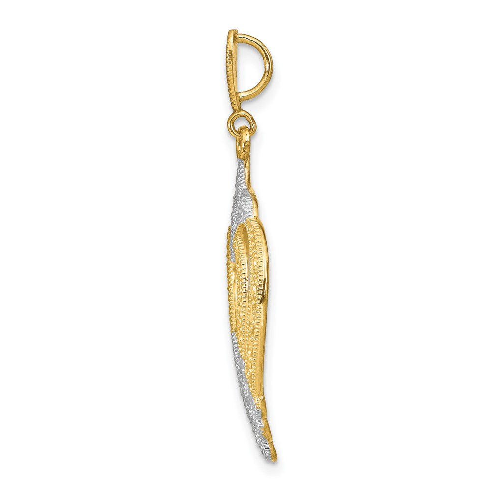 Million Charms 14K Yellow Gold Themed With Rhodium-Plated Cut-Out Heart Charm