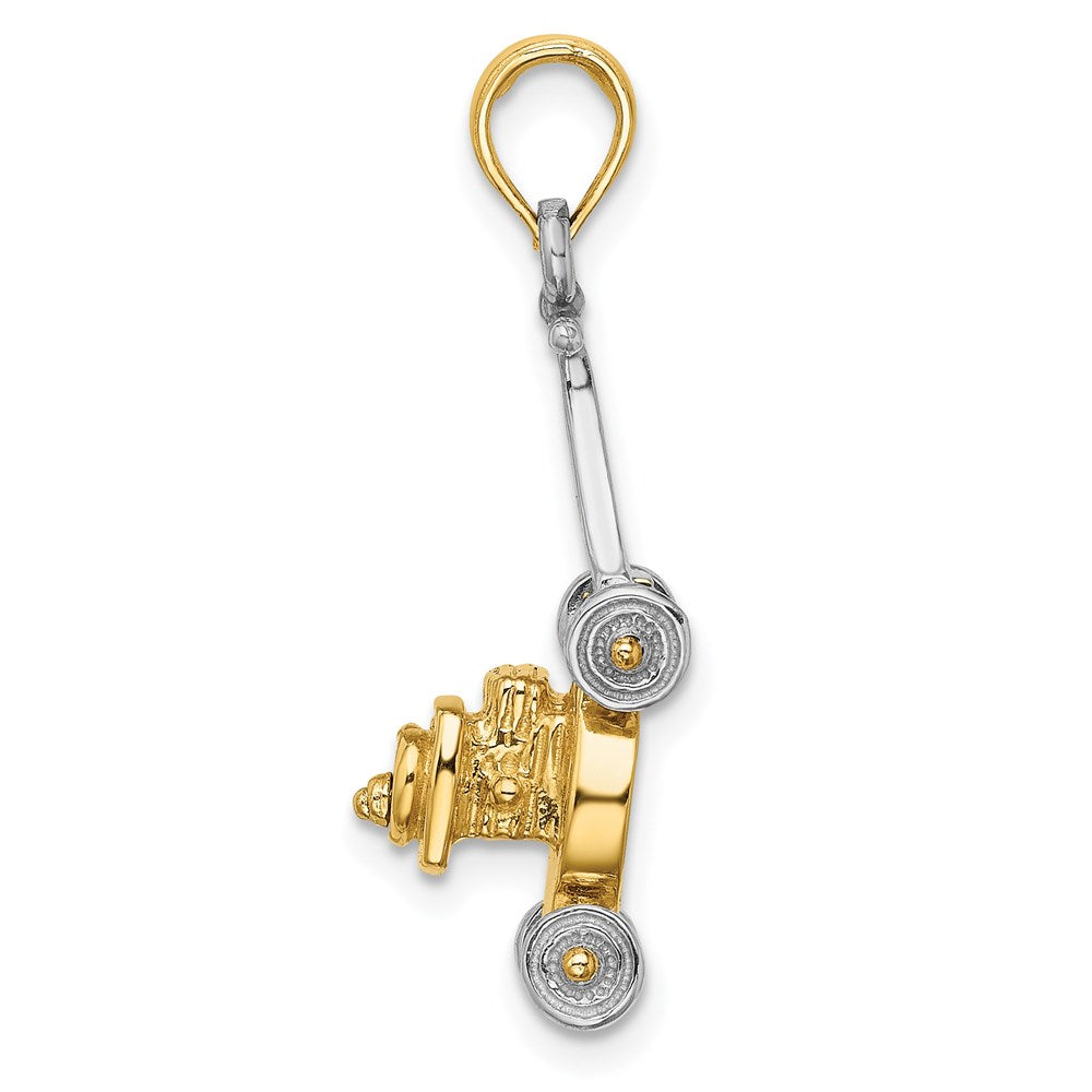 Million Charms 14K With Rhodium-plated 3-D Lawn Mower Charm