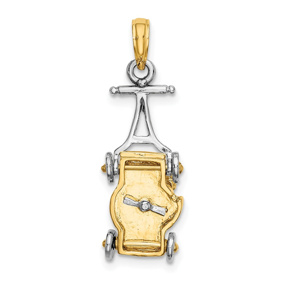 Million Charms 14K With Rhodium-plated 3-D Lawn Mower Charm