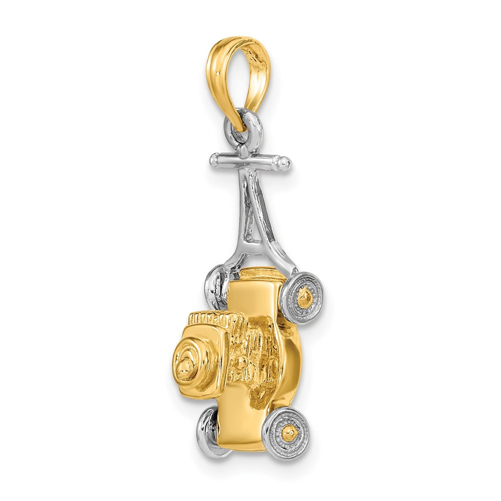 Million Charms 14K With Rhodium-plated 3-D Lawn Mower Charm