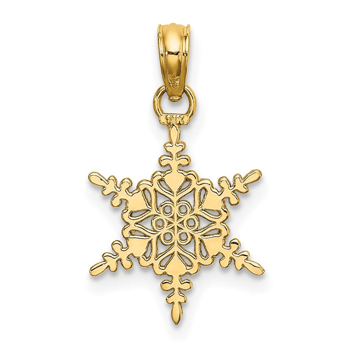 Million Charms 14K Two-Tone Gold Themed Snowflake Pendant