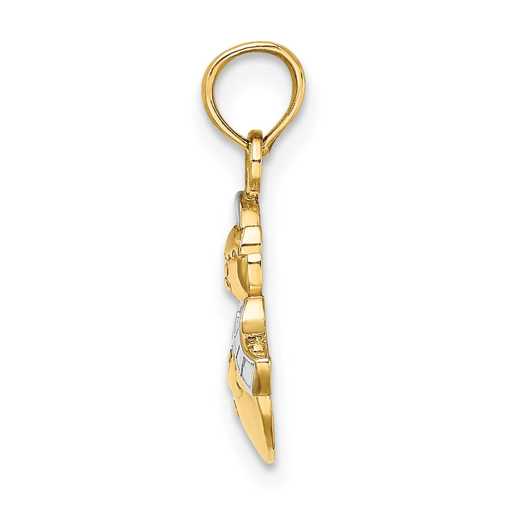 Million Charms 14K Yellow Gold Themed With Rhodium-Plated 2-D Scarf & Hat Snowman Charm