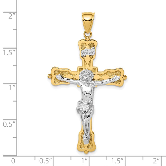 Million Charms 14K Two-Tone Inri Crucfix Pendant