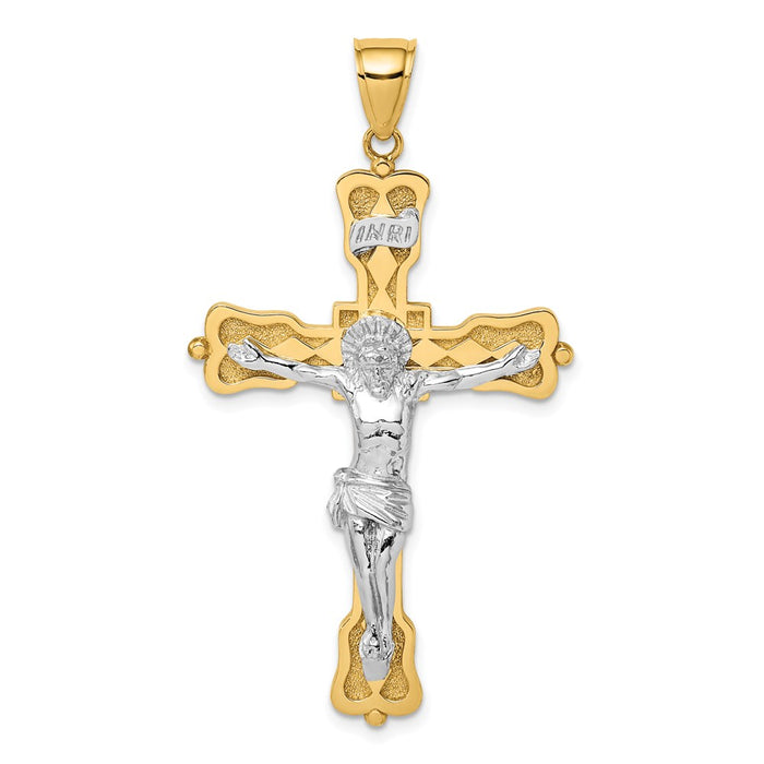 Million Charms 14K Two-Tone Inri Crucfix Pendant