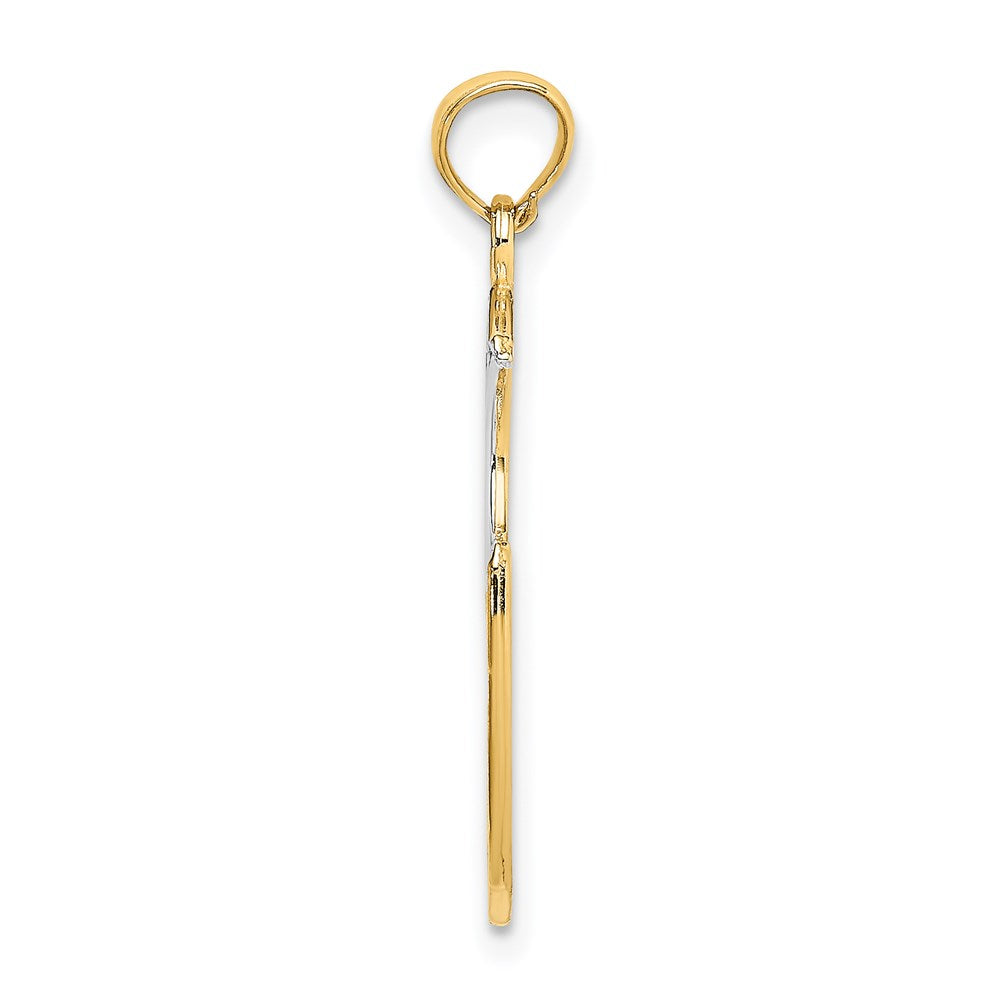 Million Charms 14K Yellow Gold Themed With Rhodium-Plated Wish Dream Believe With Moon & Stars Charm