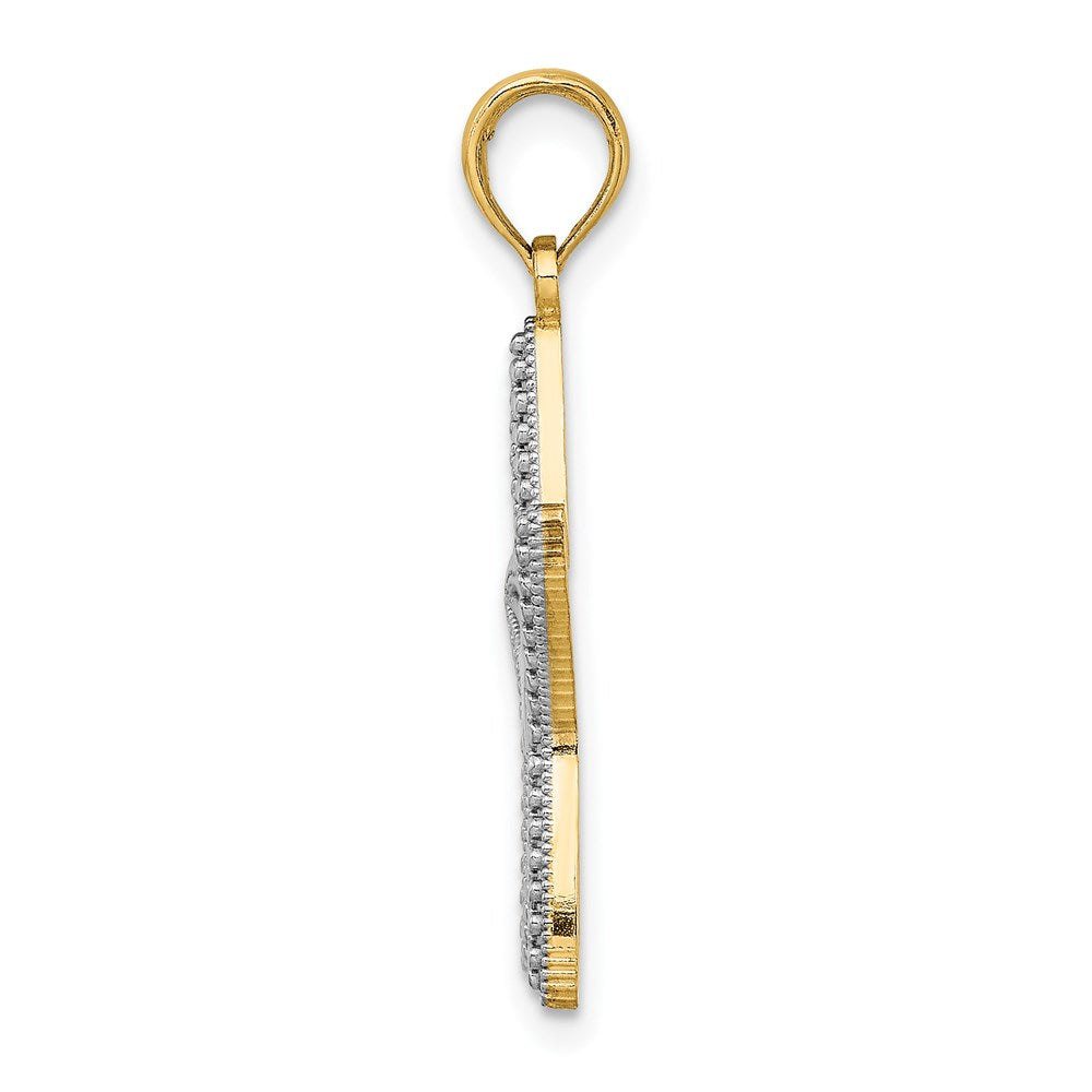 Million Charms 14K Yellow Gold Themed With Rhodium-Plated Small Nautical Starfish Charm