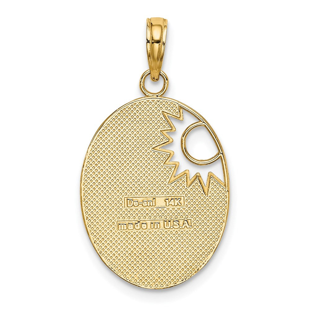 Million Charms 14K Yellow Gold Themed With Rhodium-plated You Are My Sunshine With Cut-Out Sun Charm