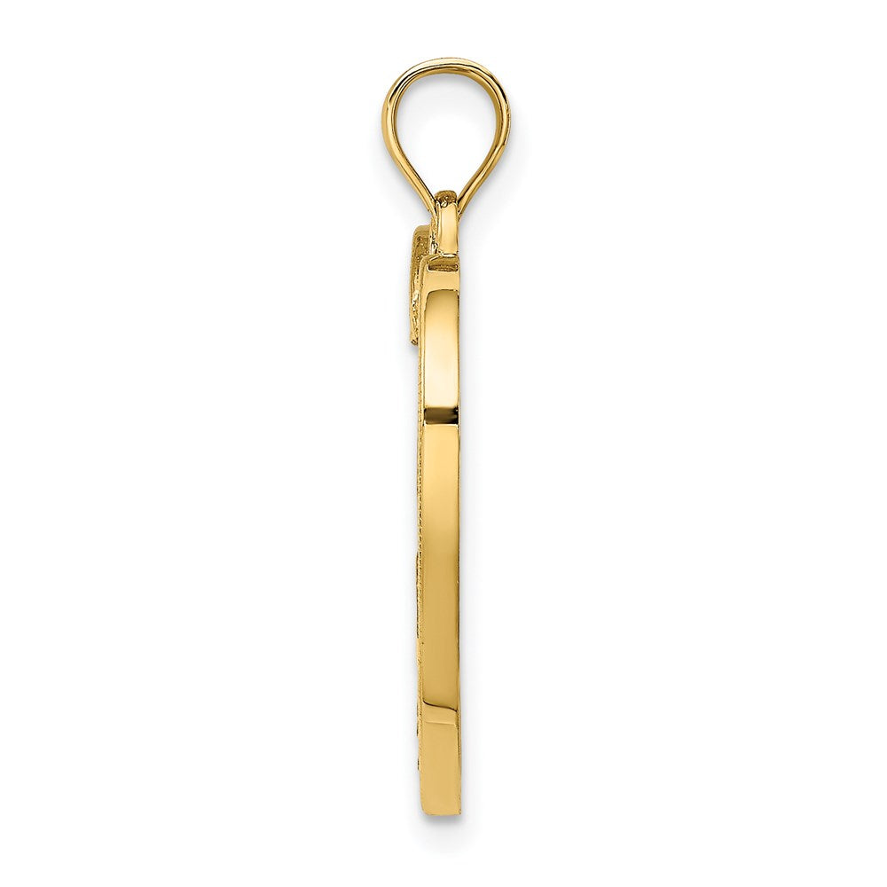 Million Charms 14K Yellow Gold Themed With Rhodium-Plated Heart With 2 Kids Mom Charm