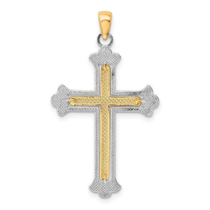 Million Charms 14K Two-Tone Polished Relgious Cross Charm