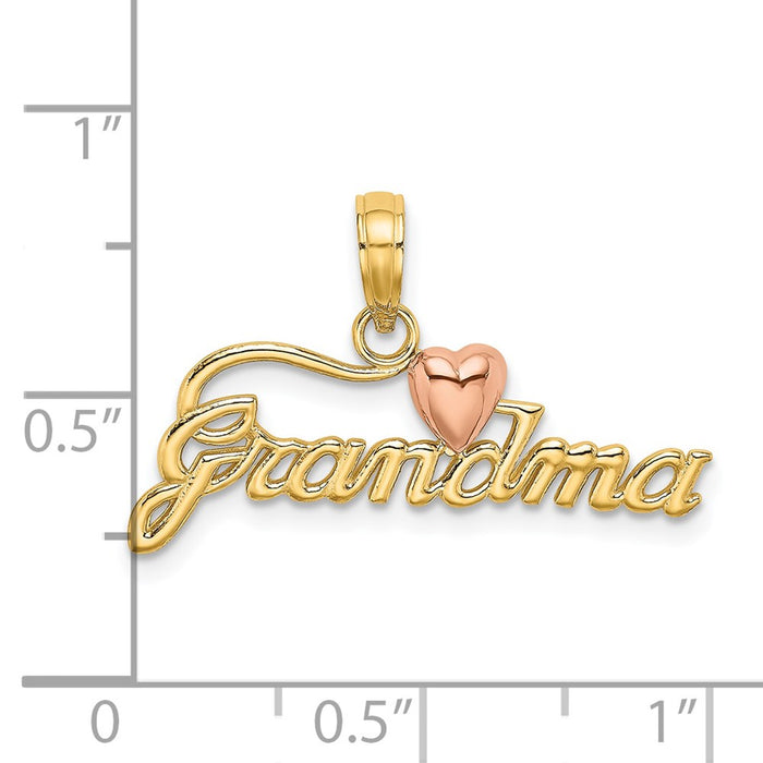 Million Charms 14K Two-Tone Grandma With Heart Charm