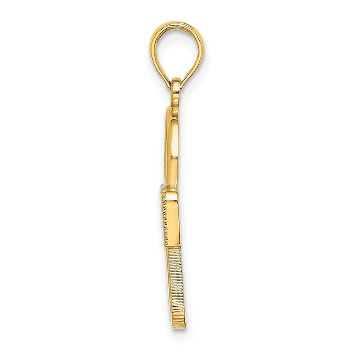 Million Charms 14K Yellow Gold Themed With Rhodium-plated Lock Charm