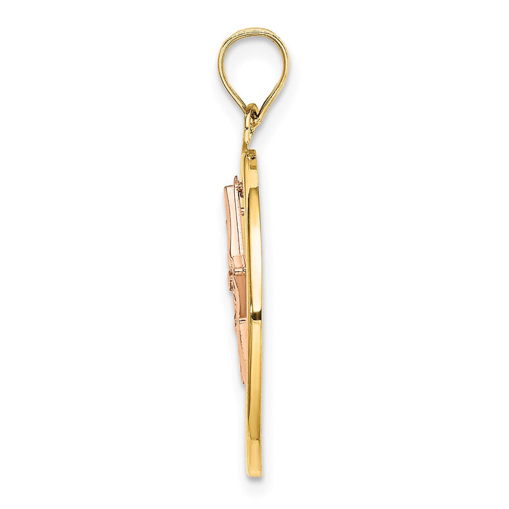 Million Charms 14K Yellow & Rose Gold Themed With Rhodium-plated Star In Frame Moveable Charm