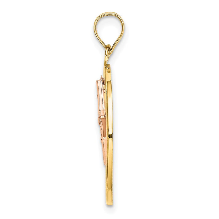 Million Charms 14K Yellow & Rose Gold Themed With Rhodium-plated Star In Frame Moveable Charm