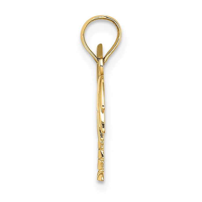 Million Charms 14K Yellow Gold Themed With Rhodium-Plated Charleston Palm Tree Charm
