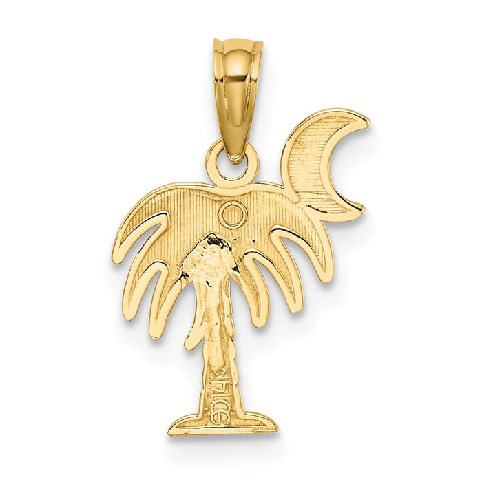 Million Charms 14K Yellow Gold Themed With Rhodium-Plated Charleston Palm Tree Charm
