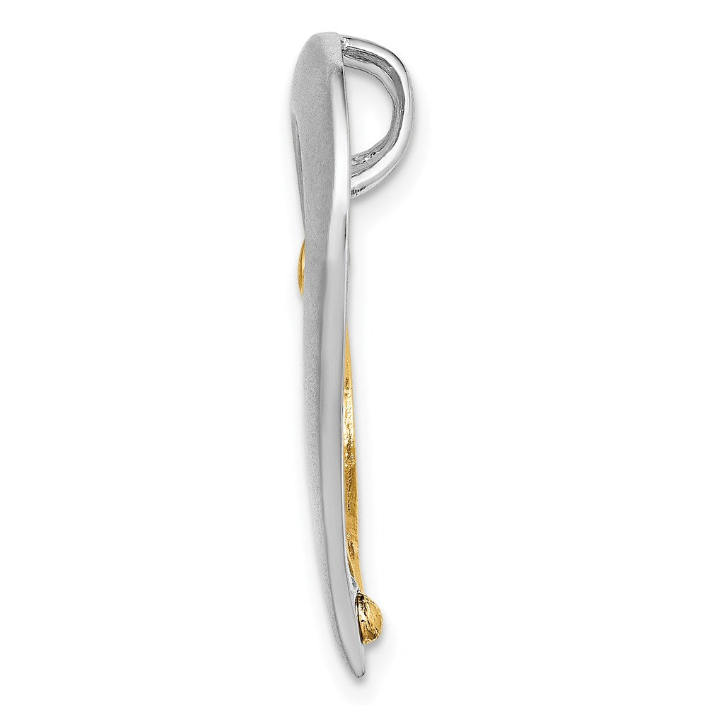Million Charms 14K With Rhodium-Plated Textured & Polished Heart Charm