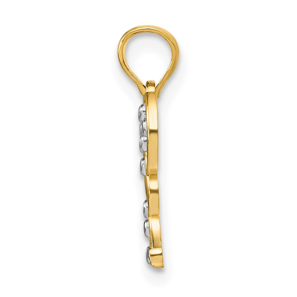 Million Charms 14K Yellow Gold Themed With Rhodium-Plated Butterfly Charm