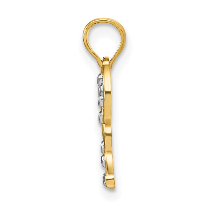 Million Charms 14K Yellow Gold Themed With Rhodium-Plated Butterfly Charm