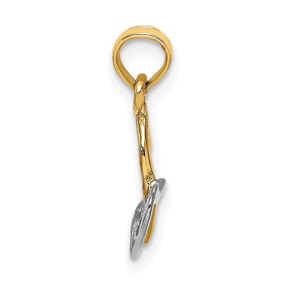 Million Charms 14K Two-Tone Polished & 2-D Hearts Interwined Charm