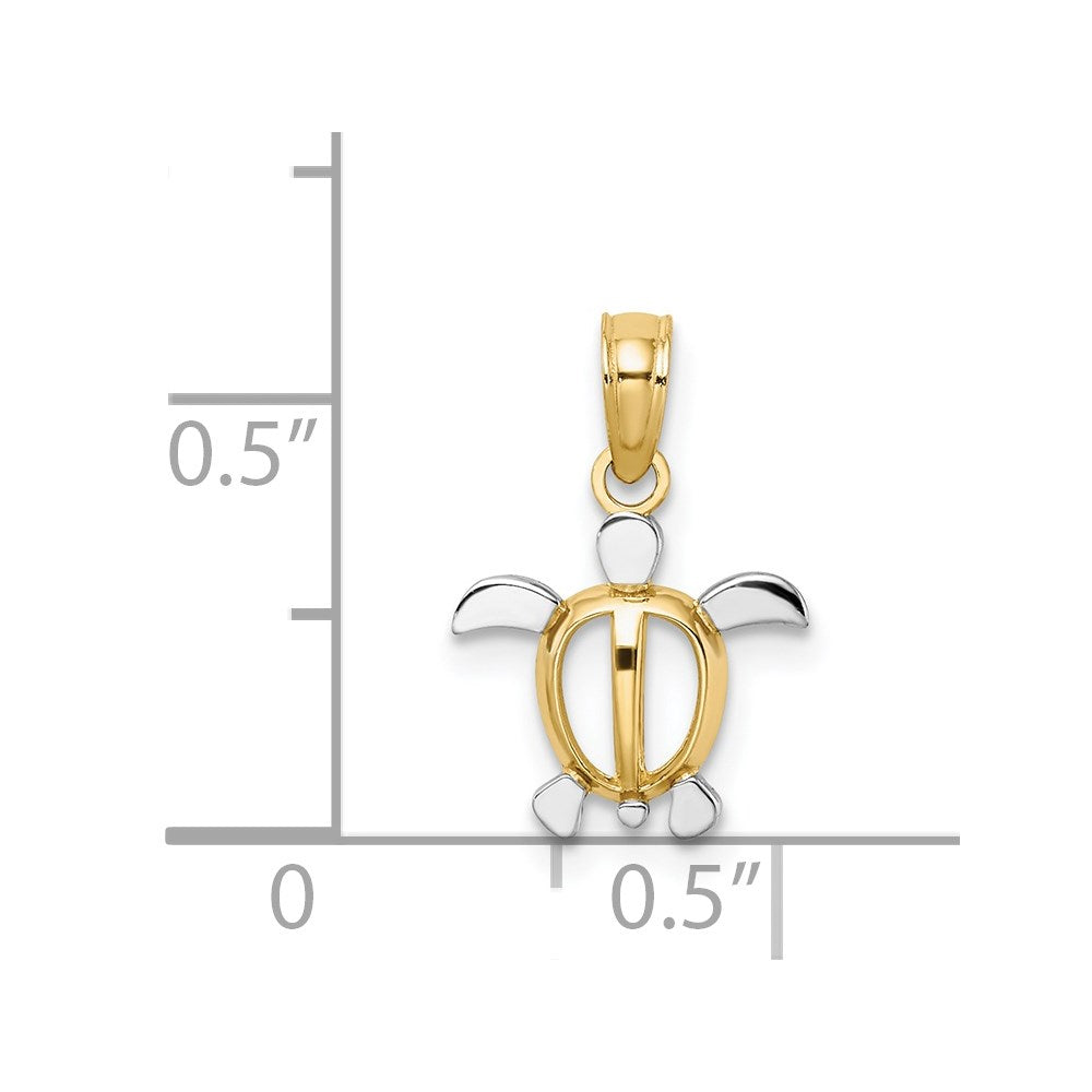 Million Charms 14K Two-Color Sea Turtle Charm