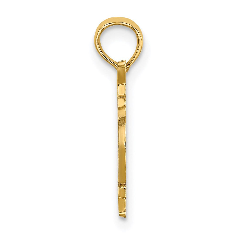 Million Charms 14K Yellow Gold Themed With Rhodium-plated Key West Under Bicycle With White Tires