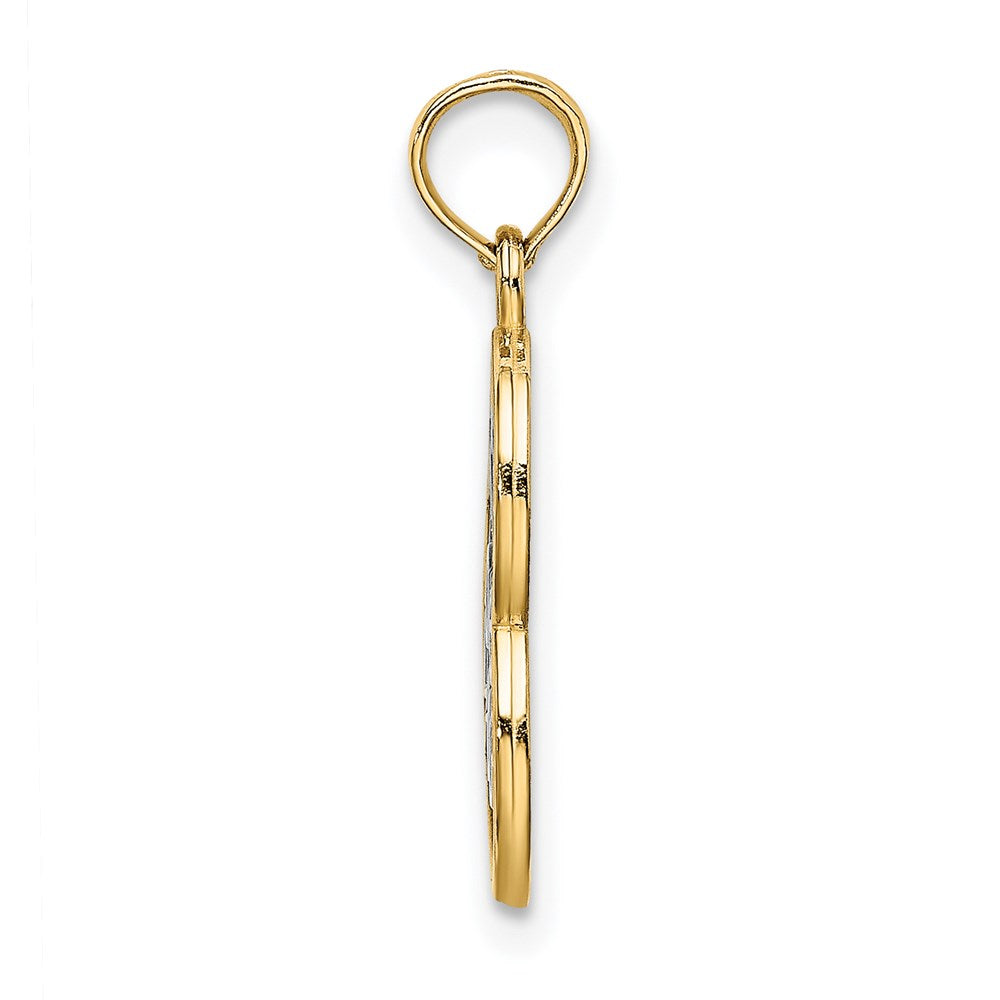 Million Charms 14K Yellow Gold Themed With Rhodium-Plated Live Love Laugh In Heart Charm