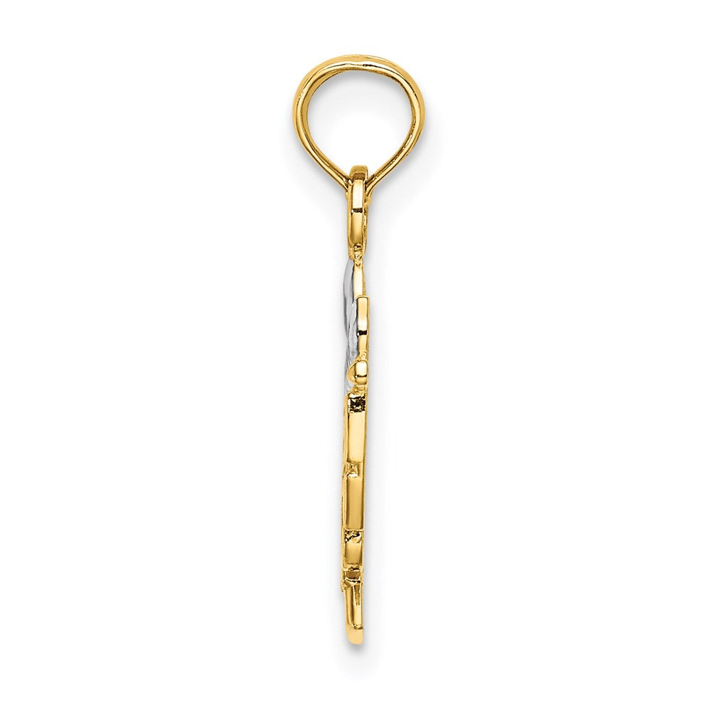 Million Charms 14K Yellow Gold Themed With Rhodium-Plated Miracle Below Menorah Charm