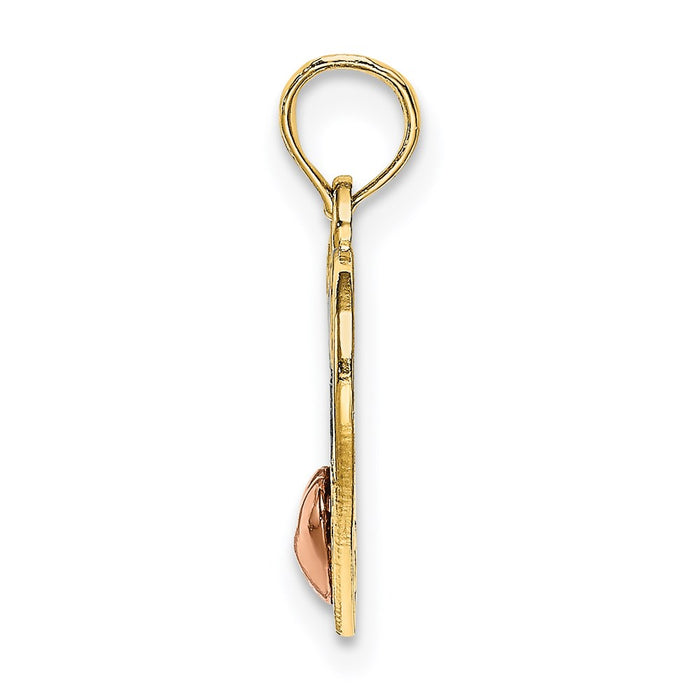 Million Charms 14K Two-Tone & White Rhodium-plated Polished Mom & Heart In Heart Pendant