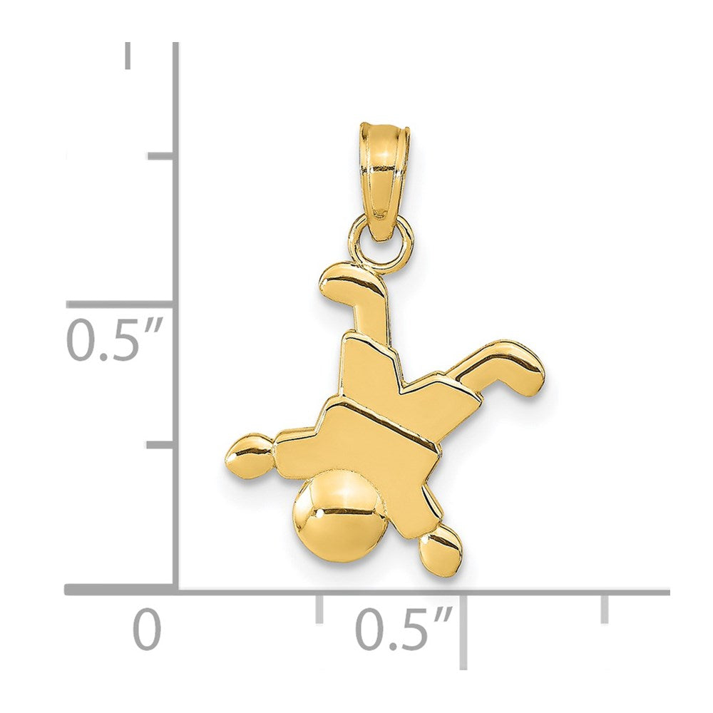 Million Charms 14K Yellow Gold Themed Little Boy Pendant