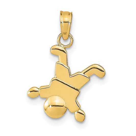 Million Charms 14K Yellow Gold Themed Little Boy Pendant