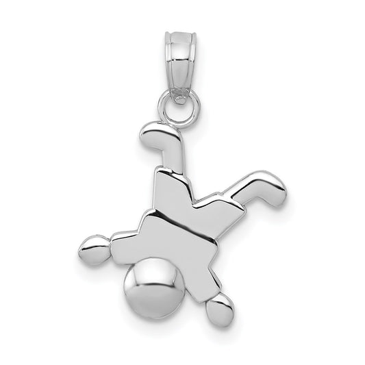 Million Charms 14K White Gold Themed Little Boy Pendant